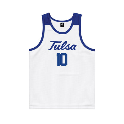 Tulsa - NCAA Men's Basketball : Tylen Riley - Blue Basketball Jersey-0