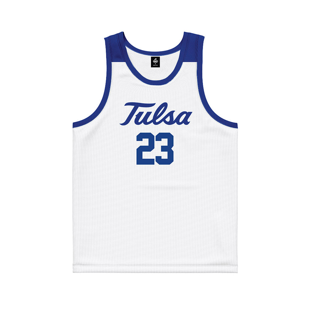 Tulsa - NCAA Men's Basketball : David Green - Blue Basketball Jersey-0