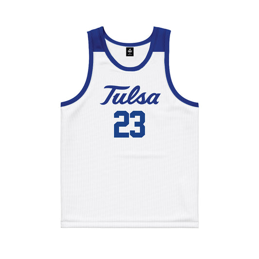Tulsa - NCAA Men's Basketball : David Green - Blue Basketball Jersey-0