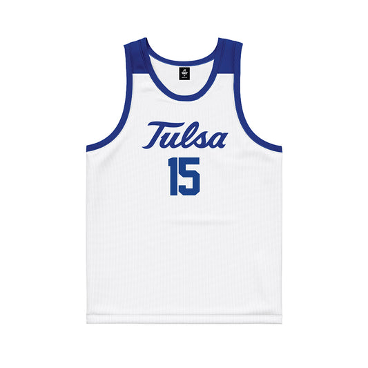 Tulsa - NCAA Men's Basketball : KJ Martin - Blue Basketball Jersey-0