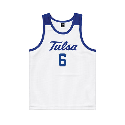 Tulsa - NCAA Men's Basketball : Romad Dean - Blue Basketball Jersey-0