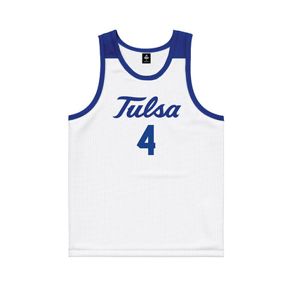 Tulsa - NCAA Men's Basketball : Braeden Carrington - Blue Basketball Jersey-0