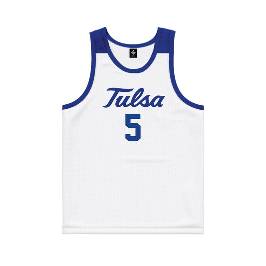 Tulsa - NCAA Men's Basketball : Jesaiah McWright - Blue Basketball Jersey-0