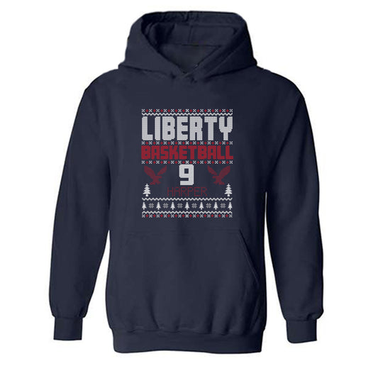 Liberty - NCAA Men's Basketball : JJ Harper - Classic Fashion Shersey Hooded Sweatshirt-0