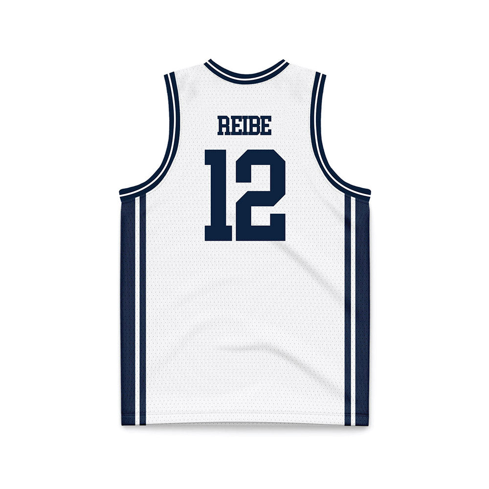 UConn - NCAA Men's Basketball : Eric Reibe - White Basketball Jersey-1