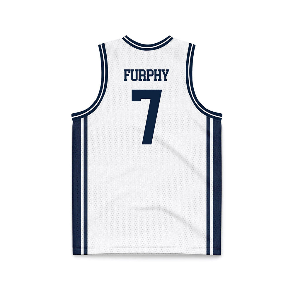 UConn - NCAA Men's Basketball : Jacob Furphy - White Basketball Jersey-1