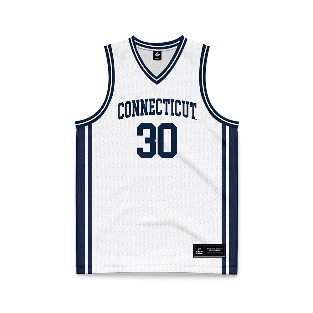 UConn - NCAA Men's Basketball : Liam McNeeley - White Basketball Jersey