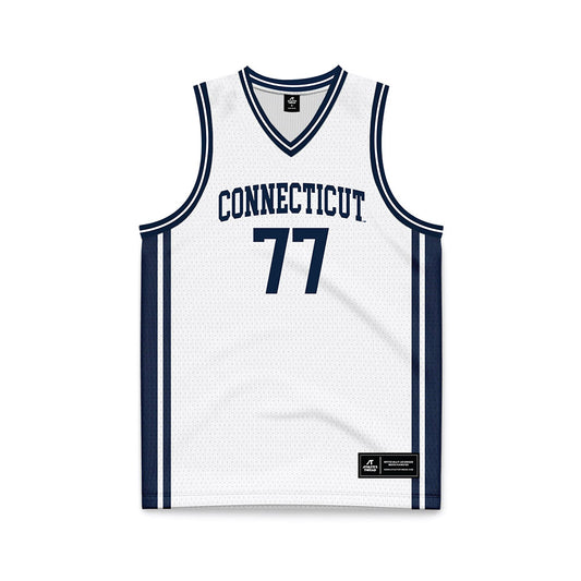 UConn - NCAA Men's Basketball : Uros Paunovic - White Basketball Jersey-0