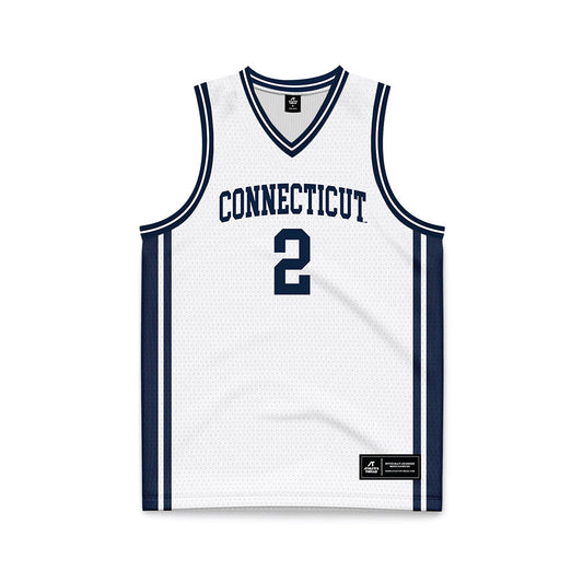 UConn - NCAA Men's Basketball : Silas Demary Jr - White Basketball Jersey-0