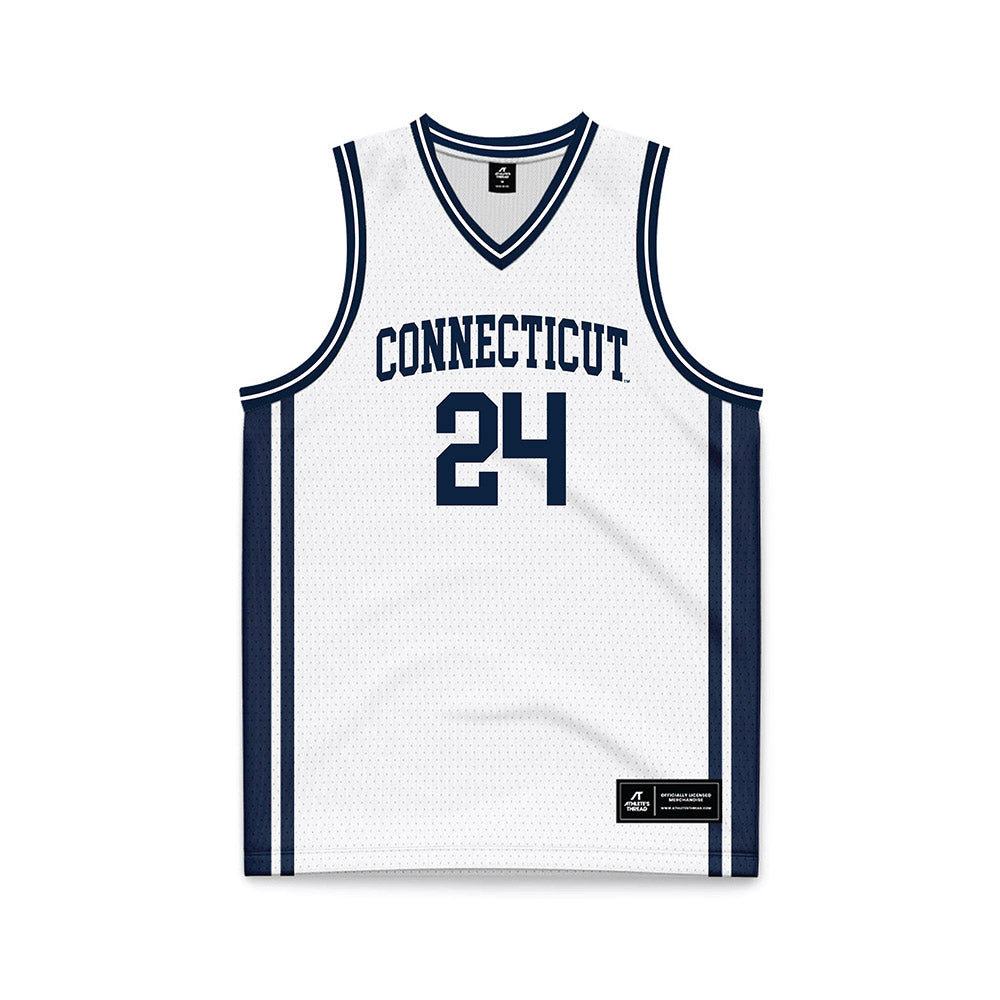 UConn - NCAA Men's Basketball : Braylon Mullins - White Basketball Jersey-0
