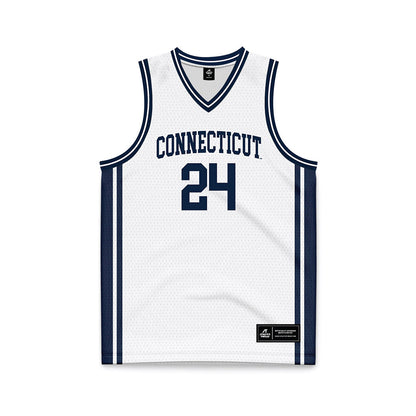 UConn - NCAA Men's Basketball : Braylon Mullins - White Basketball Jersey-0