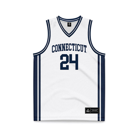 UConn - NCAA Men's Basketball : Braylon Mullins - White Basketball Jersey-0