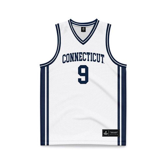 UConn - NCAA Men's Basketball : Alec Millender - White Basketball Jersey-0