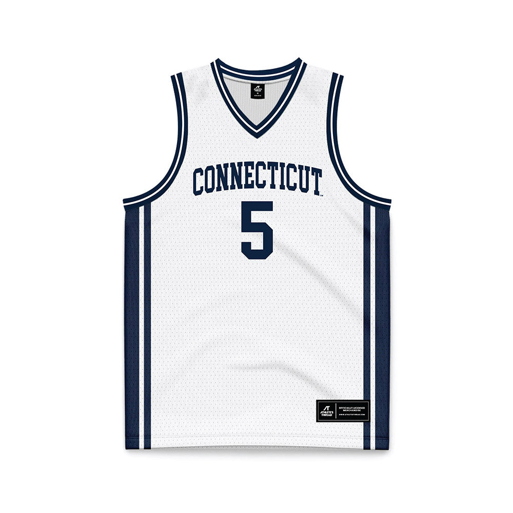 UConn - NCAA Men's Basketball : Tarris Reed Jr - White Basketball Jersey-0