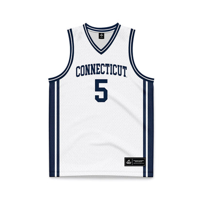 UConn - NCAA Men's Basketball : Tarris Reed Jr - White Basketball Jersey-0