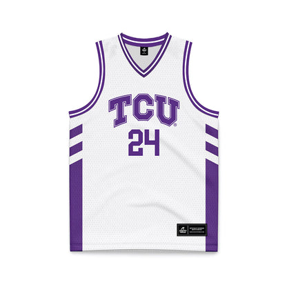 TCU - NCAA Women's Basketball : Daija Turner - White Basketball Jersey