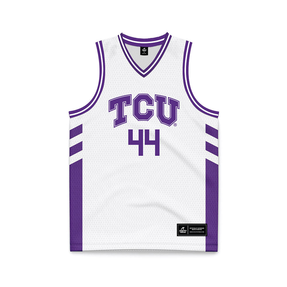 TCU - NCAA Women's Basketball : Emily Hunter - White Basketball Jersey-0