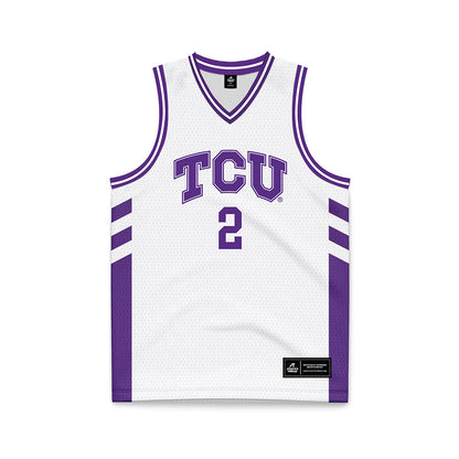 TCU - NCAA Women's Basketball : Veronica Sheffey - White Basketball Jersey-0
