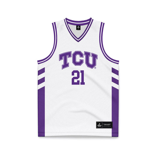 TCU - NCAA Women's Basketball : Taliyah Parker - White Basketball Jersey-0