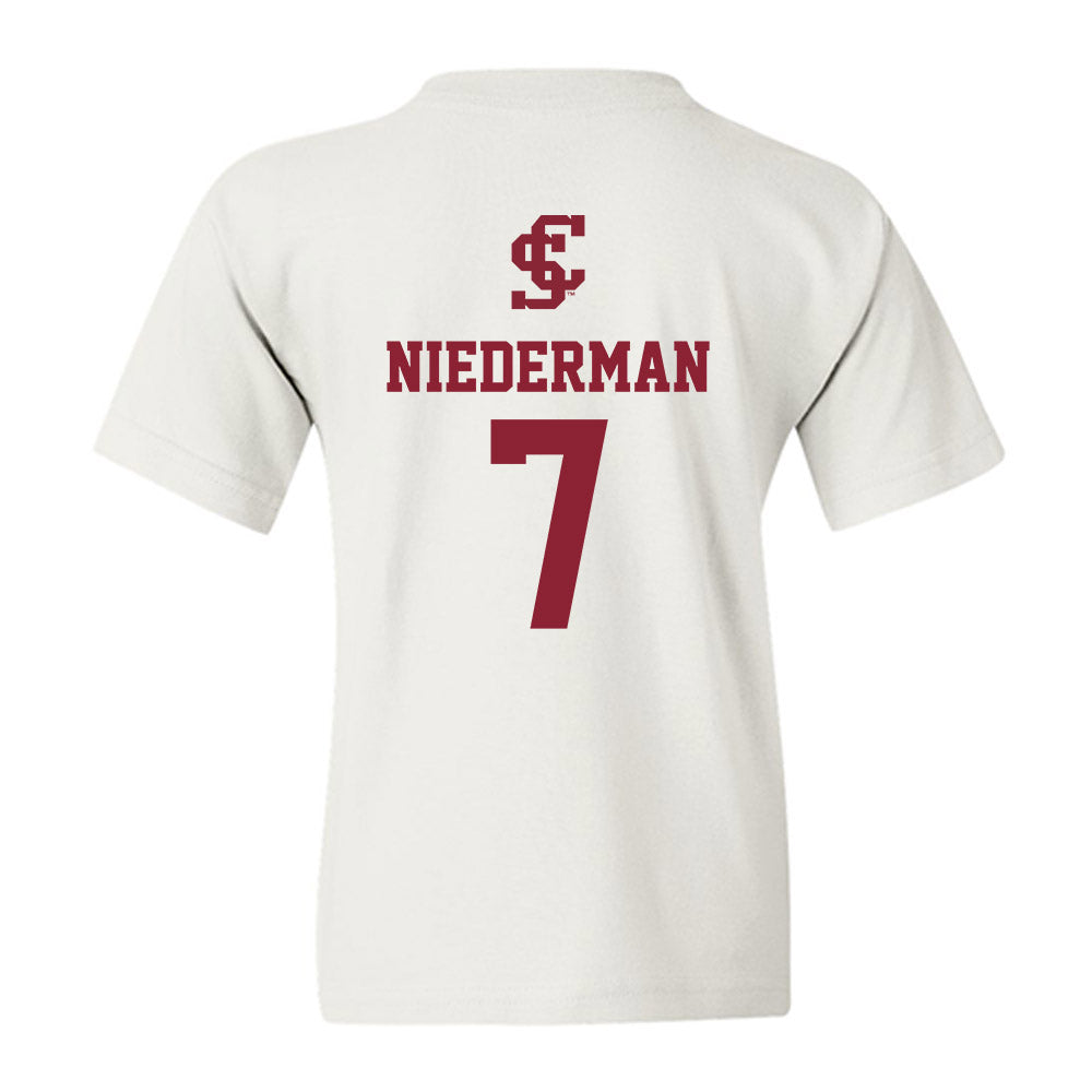 SCU - NCAA Beach Volleyball : Noelle Niederman - Youth T-Shirt-1