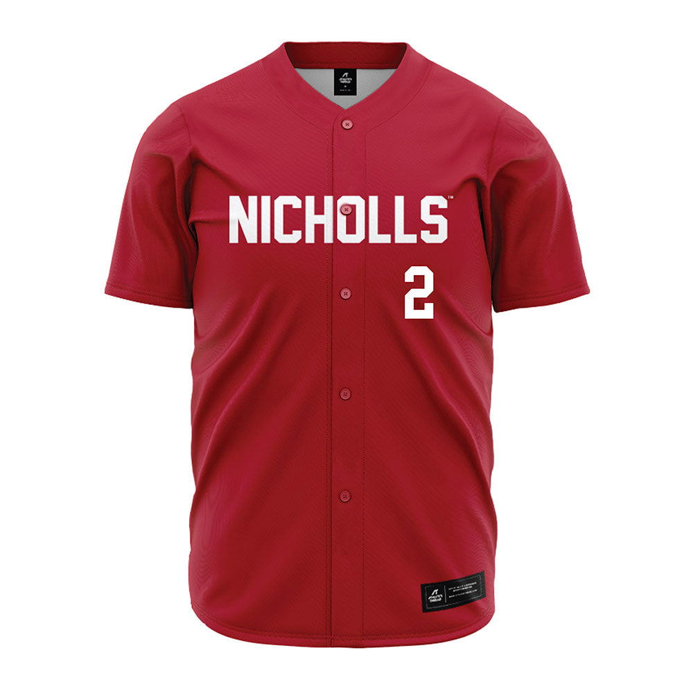 Nicholls State - NCAA Baseball : Christian Westcott - Red Jersey-0