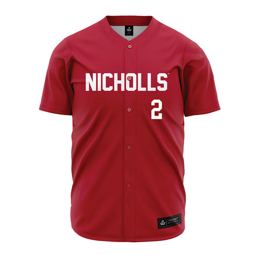 Nicholls State - NCAA Baseball : Christian Westcott - Red Jersey-0