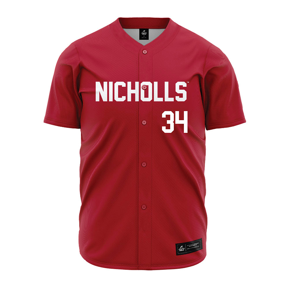 Nicholls State - NCAA Baseball : Joe Bordelon - Red Jersey-0