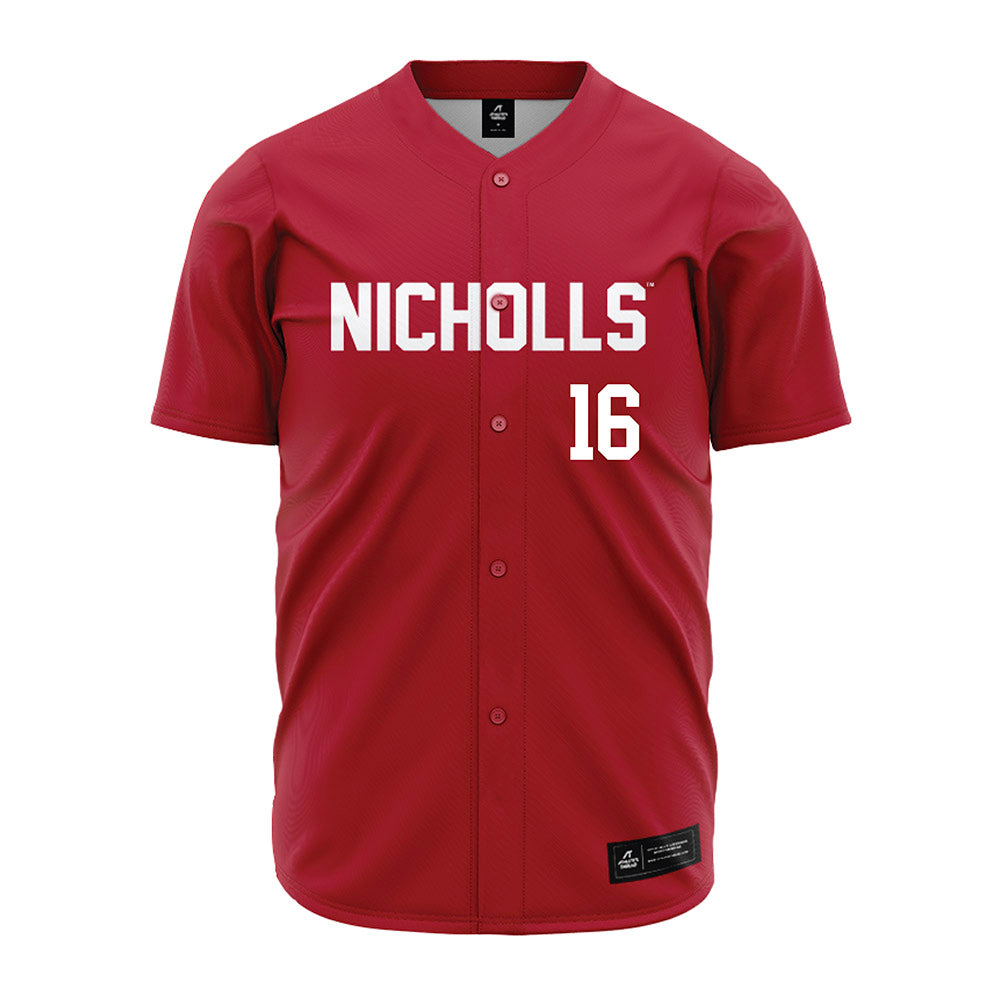 Nicholls State - NCAA Baseball : Cole Poirrier - Red Jersey-0