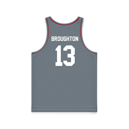 Nicholls State - NCAA Women's Basketball : Asia Broughton - Grey Basketball Jersey