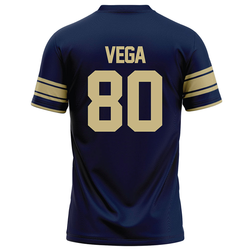 Akron - NCAA Football : Eddie Vega - Navy Football Jersey-1