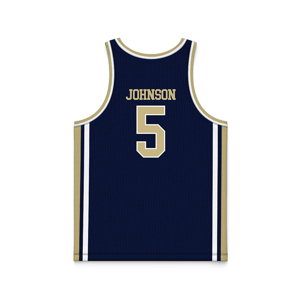 Akron - NCAA Men's Basketball : Tavari Johnson - Navy Basketball Jersey