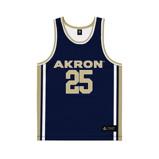 Akron - NCAA Men's Basketball : Enrique Freeman - Navy Basketball Jersey