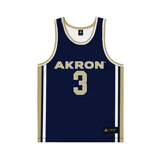 Akron - NCAA Men's Basketball : Sharron Young - Navy Basketball Jersey