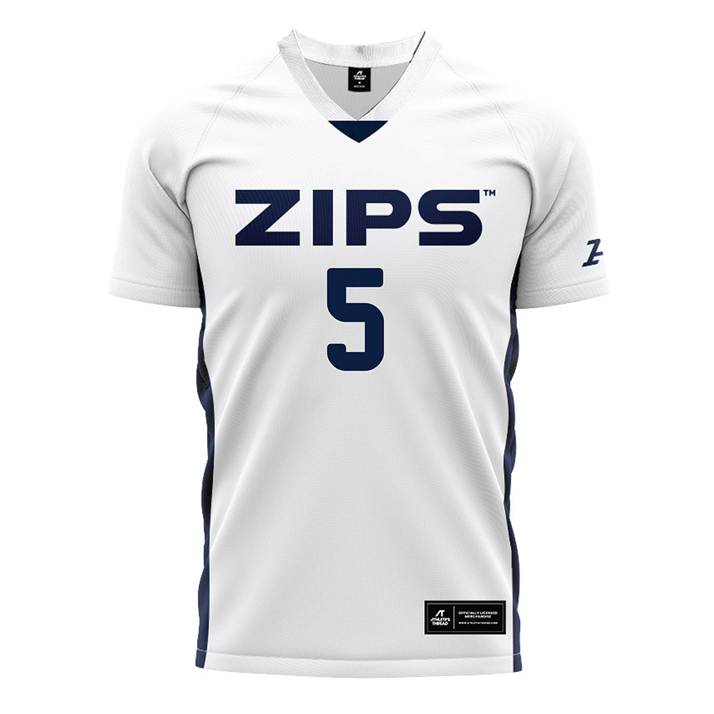 Akron - NCAA Men's Soccer : Malte Schmaus - White Soccer Jersey-0