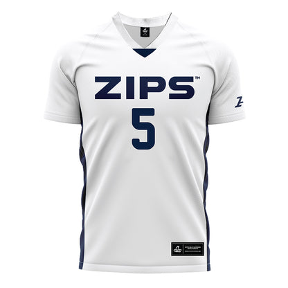 Akron - NCAA Men's Soccer : Malte Schmaus - White Soccer Jersey-0