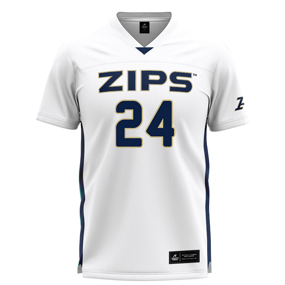 Akron - NCAA Women's Lacrosse : Olivia Lodge - White Lacrosse Jersey