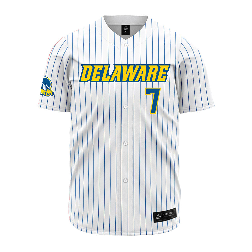 Delaware - NCAA Baseball : Evan Bouldin - Pinstripe Jersey-0