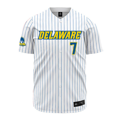 Delaware - NCAA Baseball : Evan Bouldin - Pinstripe Jersey-0