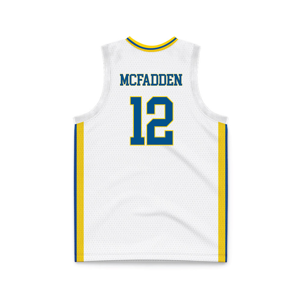 Delaware - NCAA Men's Basketball : Alex McFadden - White Basketball Jersey