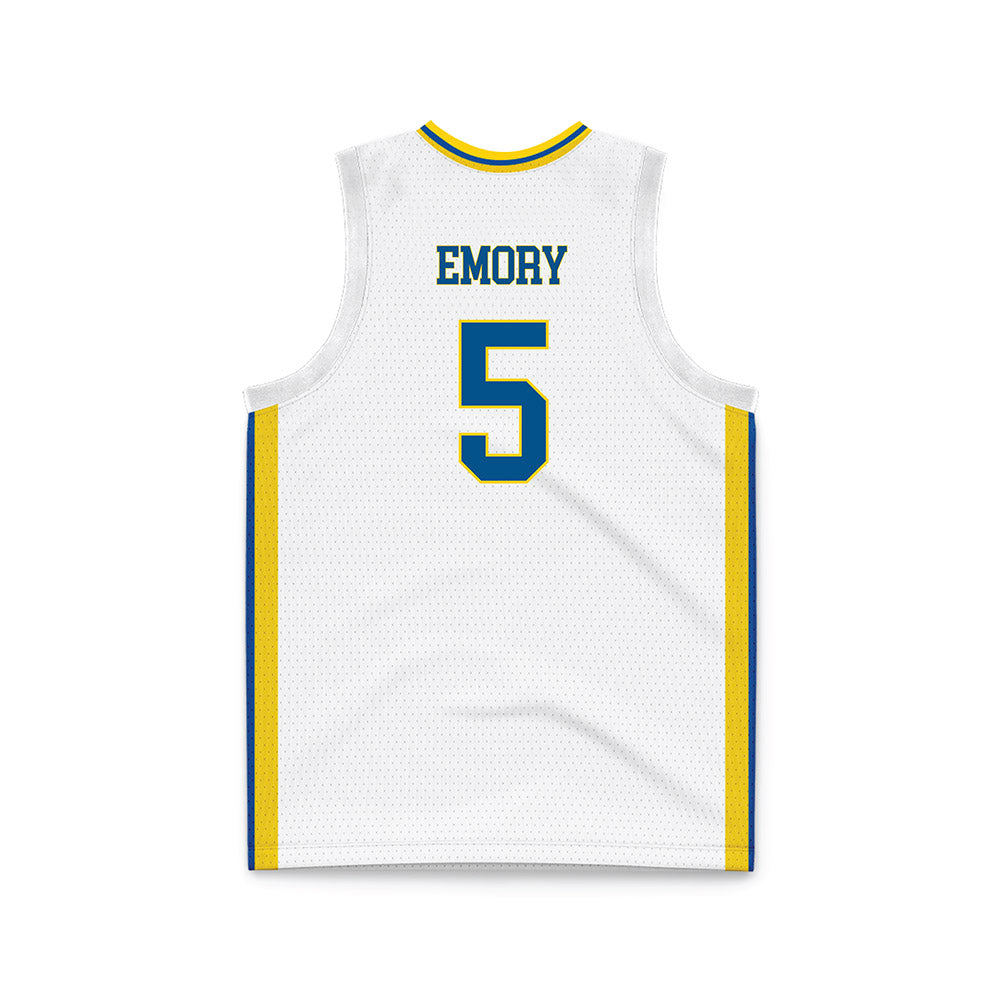 Delaware - NCAA Men's Basketball : Macon Emory - White Basketball Jersey-1