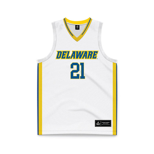 Delaware - NCAA Men's Basketball : Nnanna Njoku - White Basketball Jersey-0