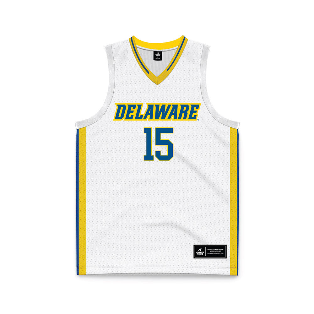 Delaware - NCAA Men's Basketball : Houston Emory - White Basketball Jersey-0