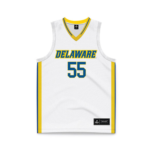 Delaware - NCAA Men's Basketball : Jameel Brown - White Basketball Jersey-0