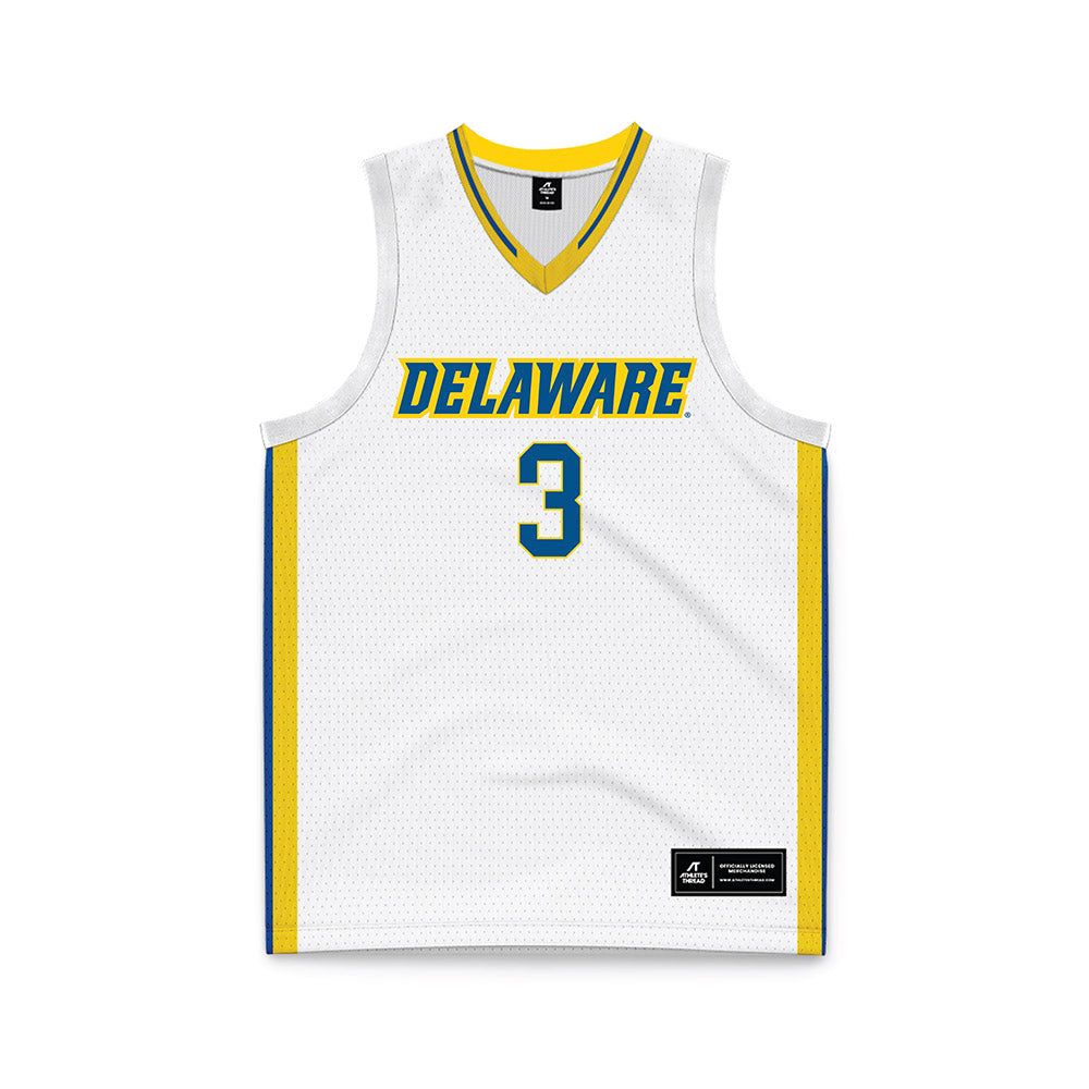 Delaware - NCAA Men's Basketball : Cavan Reilly - White Basketball Jersey-0