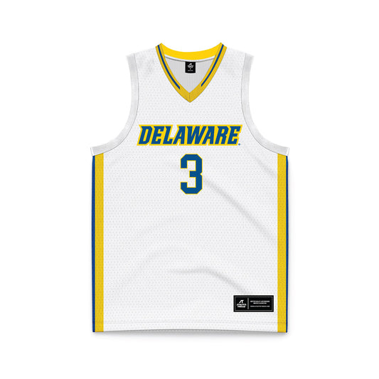 Delaware - NCAA Men's Basketball : Cavan Reilly - White Basketball Jersey-0
