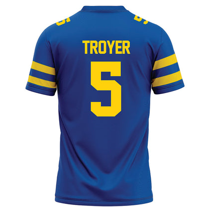 Delaware - NCAA Football : Austin Troyer - Blue Football Jersey-1