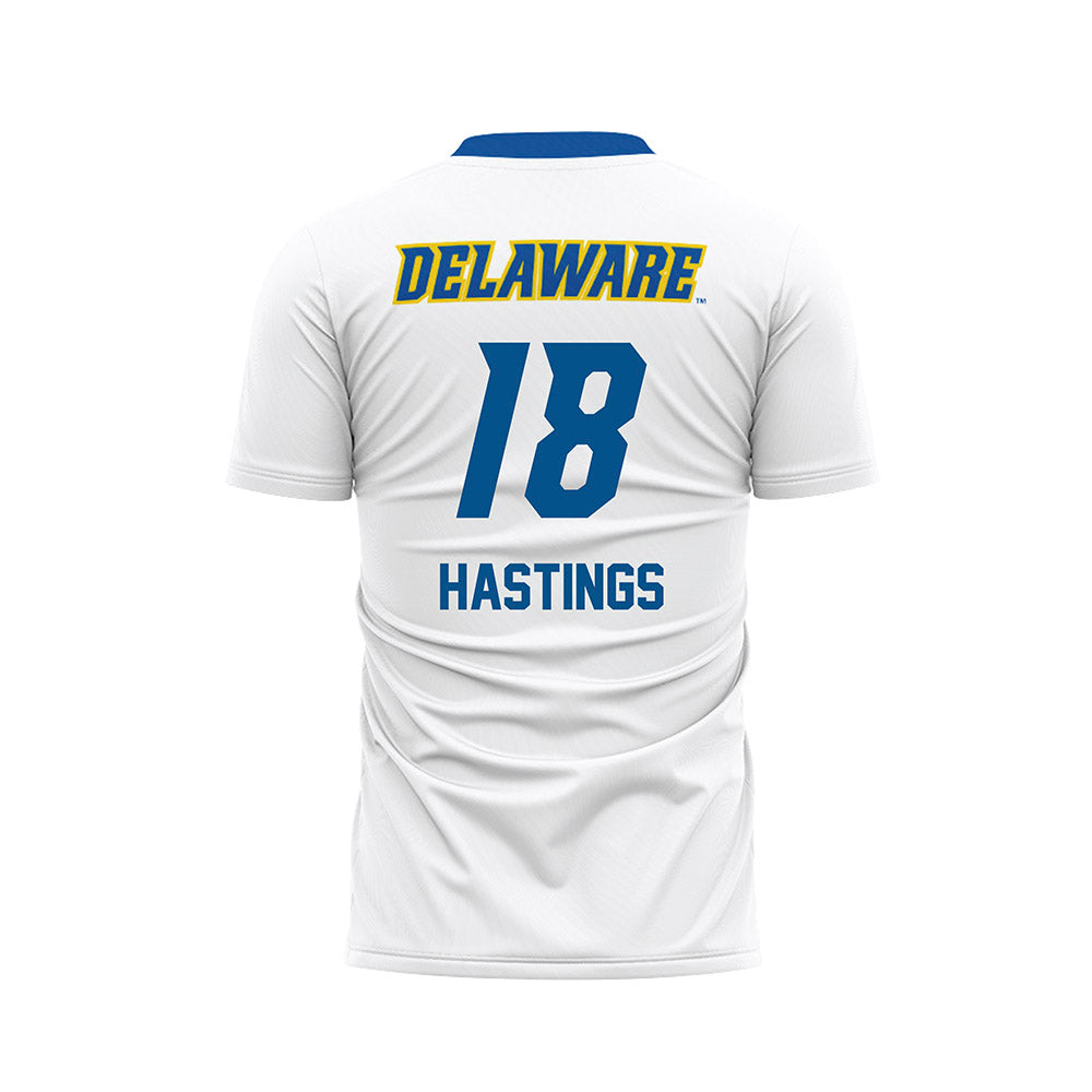 Delaware - NCAA Men's Soccer : TJ Hastings - White Soccer Jersey