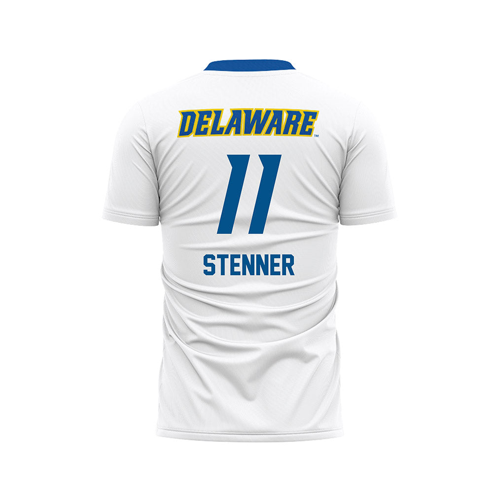 Delaware - NCAA Men's Soccer : Marius Stenner - White Soccer Jersey-1