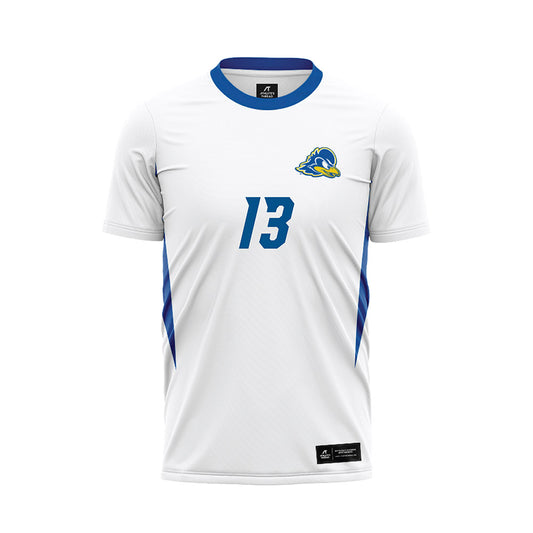 Delaware - NCAA Men's Soccer : Jaydon Fuller - White Soccer Jersey-0