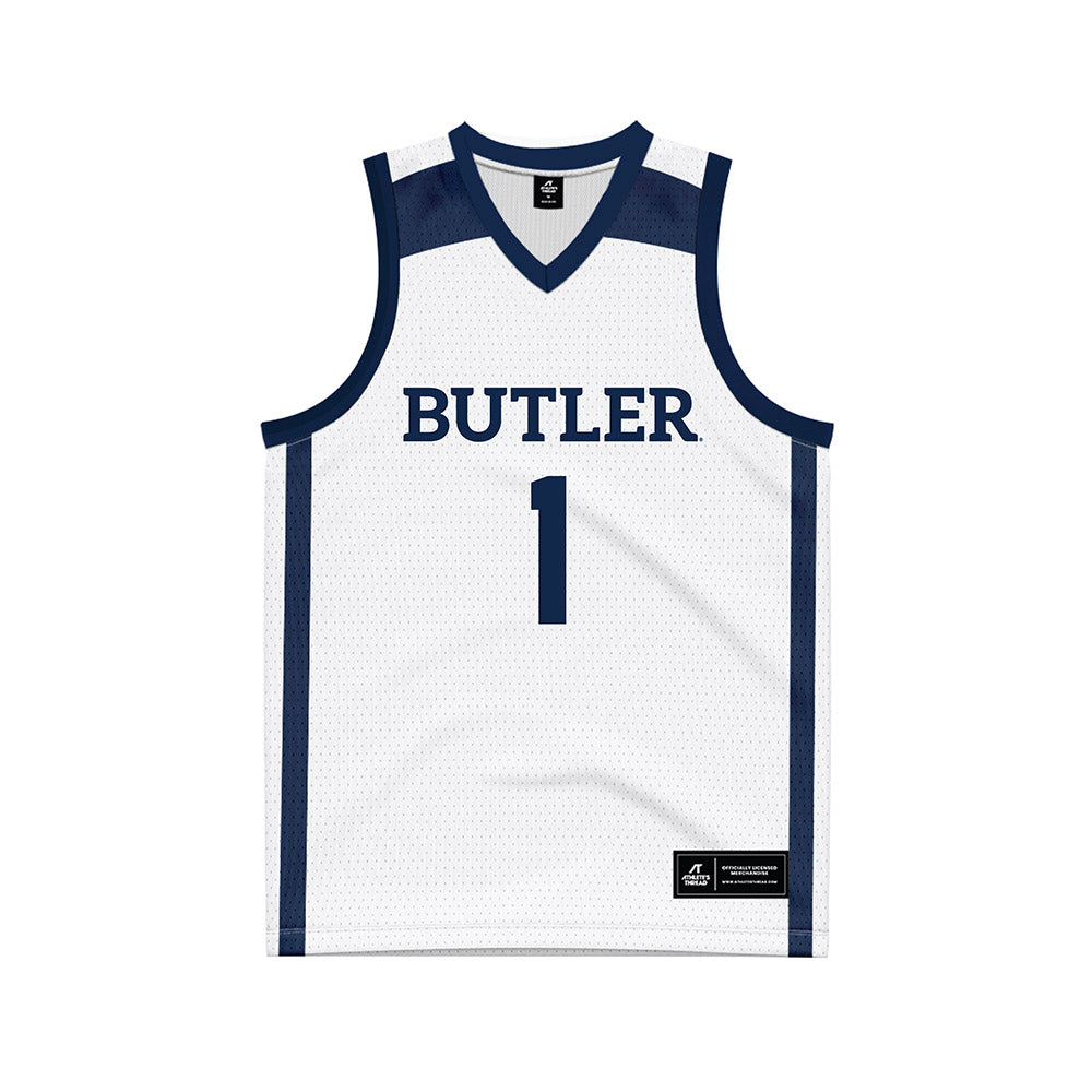 Butler - NCAA Men's Basketball : Evan Haywood - White Basketball Jersey-0